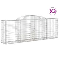 vidaXL Arched Gabion Baskets 3 pcs 118.1