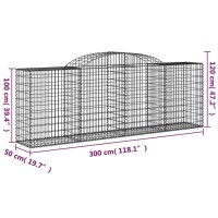 vidaXL Arched Gabion Baskets 3 pcs 118.1