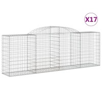 vidaXL Arched Gabion Baskets 17 pcs 118.1