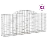 vidaXL Arched Gabion Baskets 2 pcs 118.1