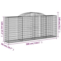 vidaXL Arched Gabion Baskets 2 pcs 118.1