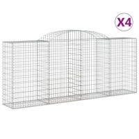 vidaXL Arched Gabion Baskets 4 pcs 118.1