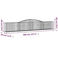 vidaXL Arched Gabion Baskets 8 pcs 157.5