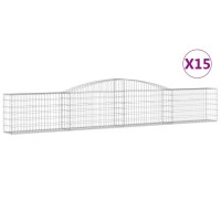 vidaXL Arched Gabion Baskets 15 pcs 157.5