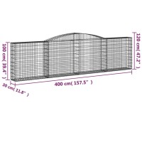 vidaXL Arched Gabion Baskets 3 pcs 157.5