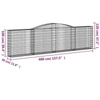 vidaXL Arched Gabion Baskets 7 pcs 157.5