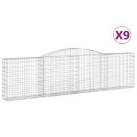 vidaXL Arched Gabion Baskets 9 pcs 157.5