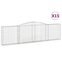 vidaXL Arched Gabion Baskets 15 pcs 157.5