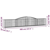 vidaXL Arched Gabion Baskets 2 pcs 157.5