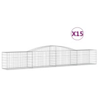 vidaXL Arched Gabion Baskets 15 pcs 157.5