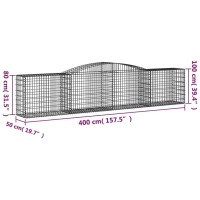 vidaXL Arched Gabion Baskets 7 pcs 157.5