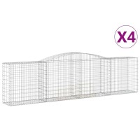 vidaXL Arched Gabion Baskets 4 pcs 157.5