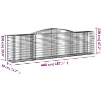 vidaXL Arched Gabion Baskets 4 pcs 157.5