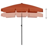 vidaXL Beach Umbrella Terracotta 70.9