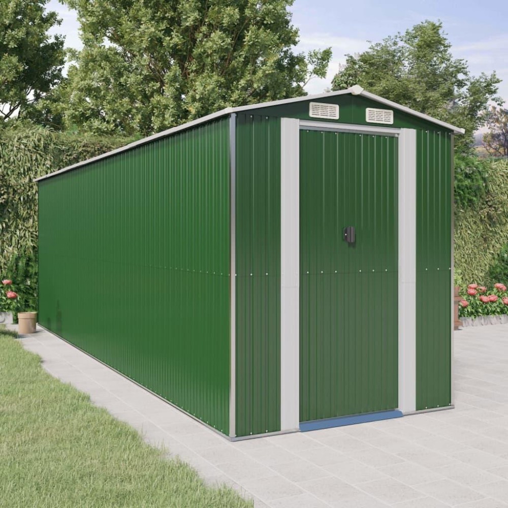 vidaXL Garden Shed Green 75.6