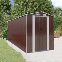 vidaXL Garden Shed Dark Brown 75.6