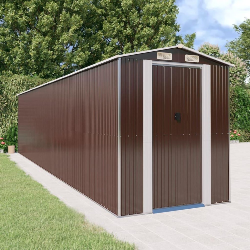 vidaXL Garden Shed Dark Brown 75.6