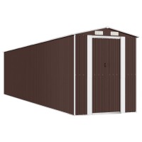 vidaXL Garden Shed Dark Brown 75.6