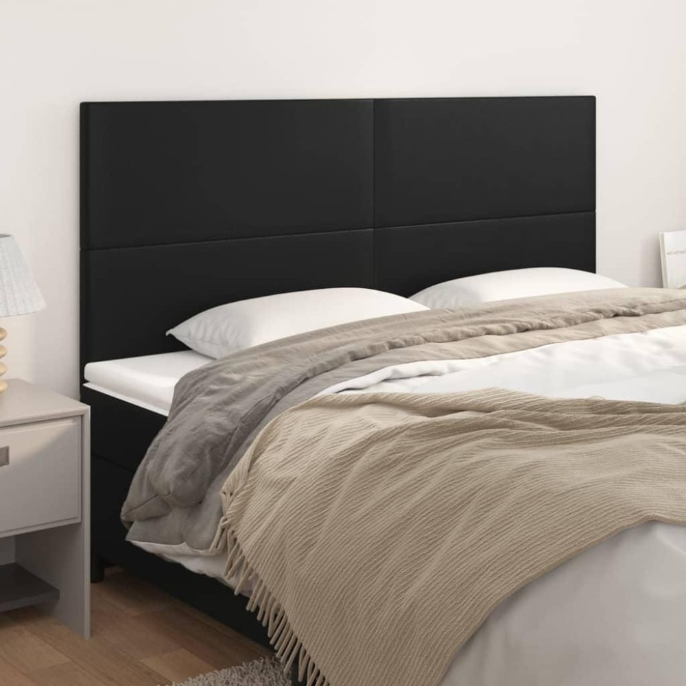 vidaXL Headboards 4 pcs Black 35.4