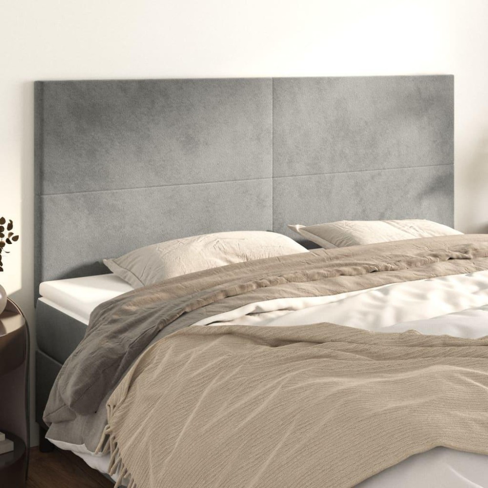 vidaXL Headboards 4 pcs Light Gray 35.4