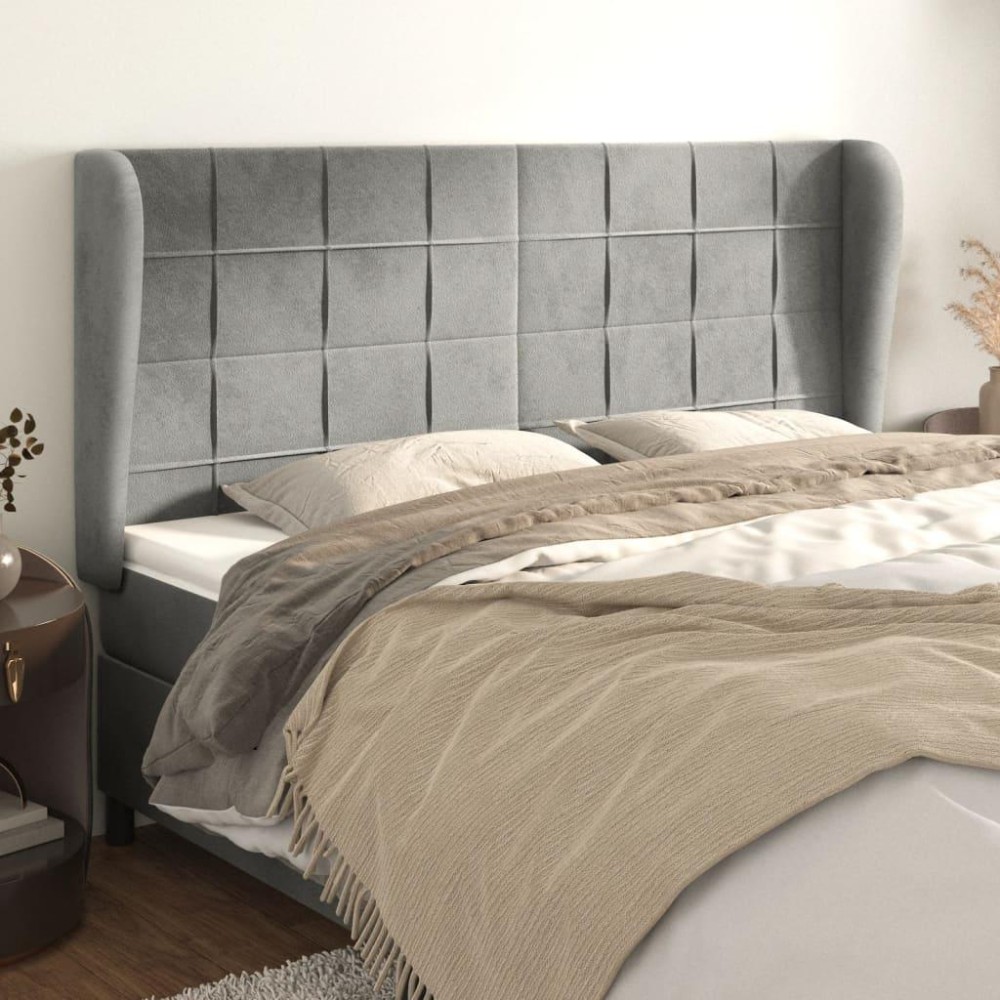 vidaXL Headboard with Ears Light Gray 64.2