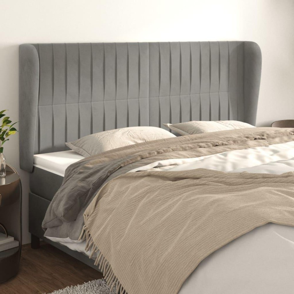 vidaXL Headboard with Ears Light Gray 64.2