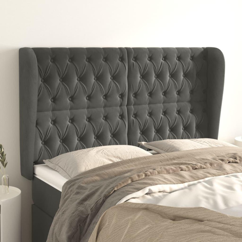 vidaXL Headboard with Ears Dark Gray 64.2