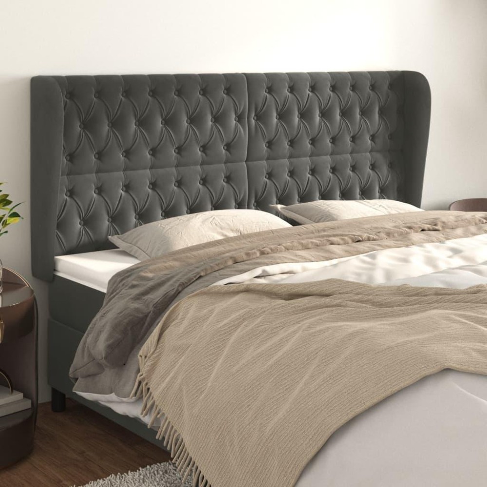 vidaXL Headboard with Ears Dark Gray 72