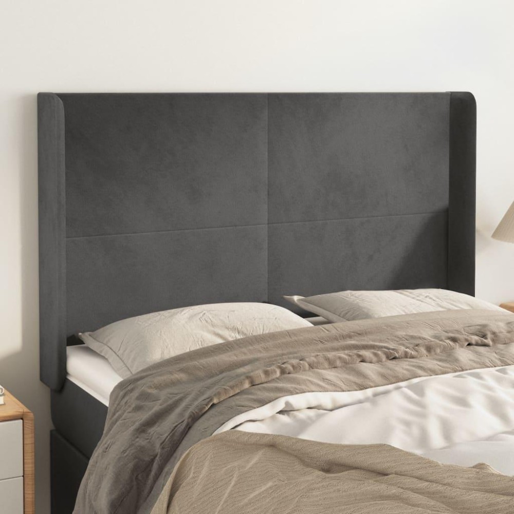 vidaXL Headboard with Ears Dark Gray 57.9