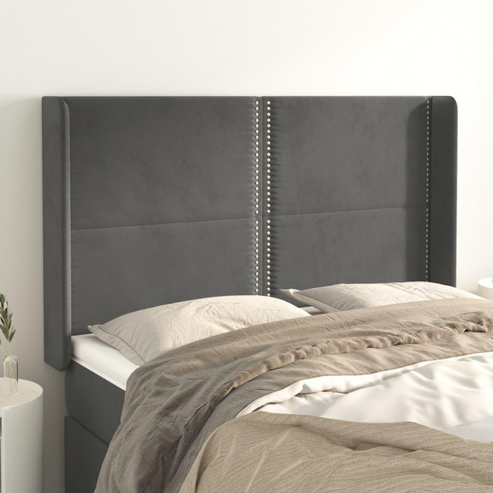 vidaXL Headboard with Ears Dark Gray 57.9