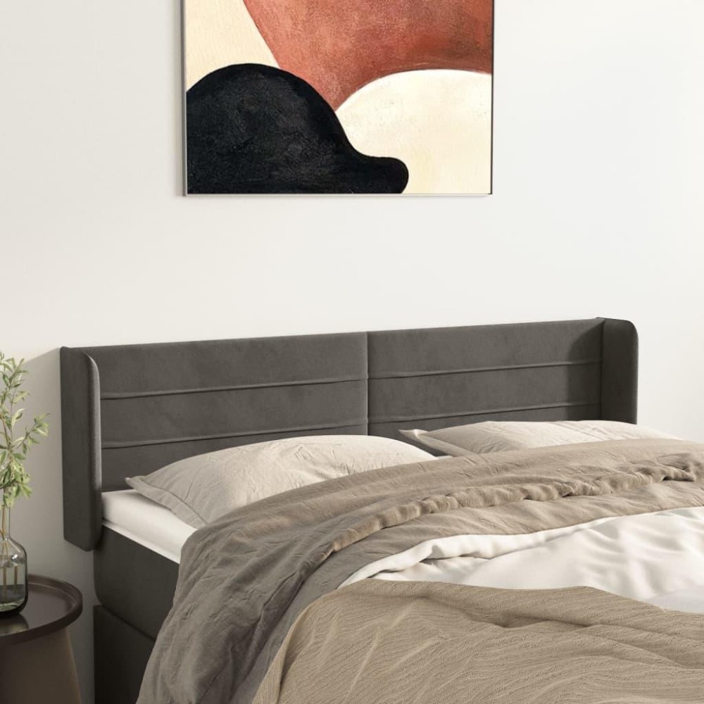 vidaXL Headboard with Ears Dark Gray 57.9