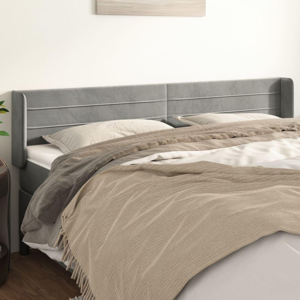 vidaXL Headboard with Ears Light Gray 64.2