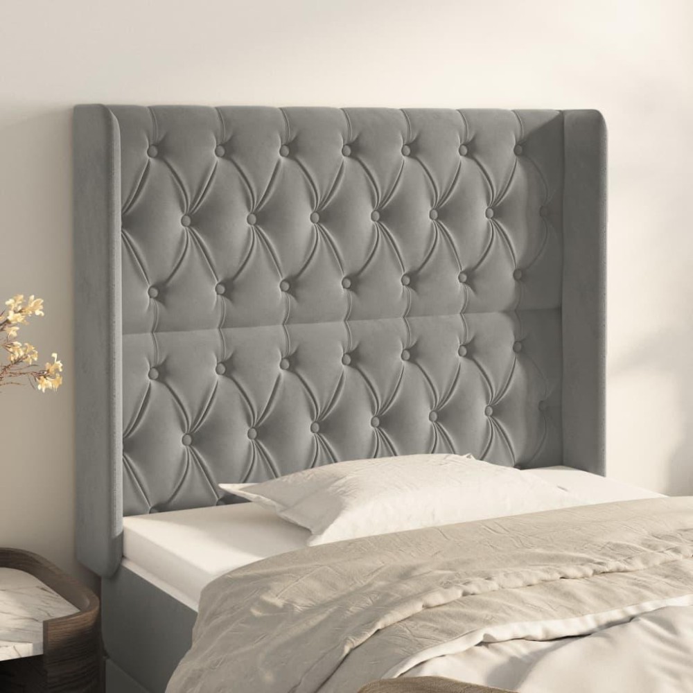 vidaXL Headboard with Ears Light Gray 40.6