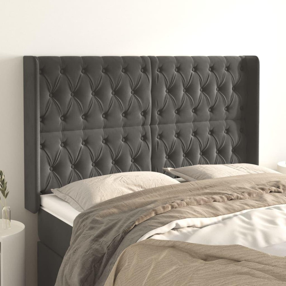 vidaXL Headboard with Ears Dark Gray 57.9