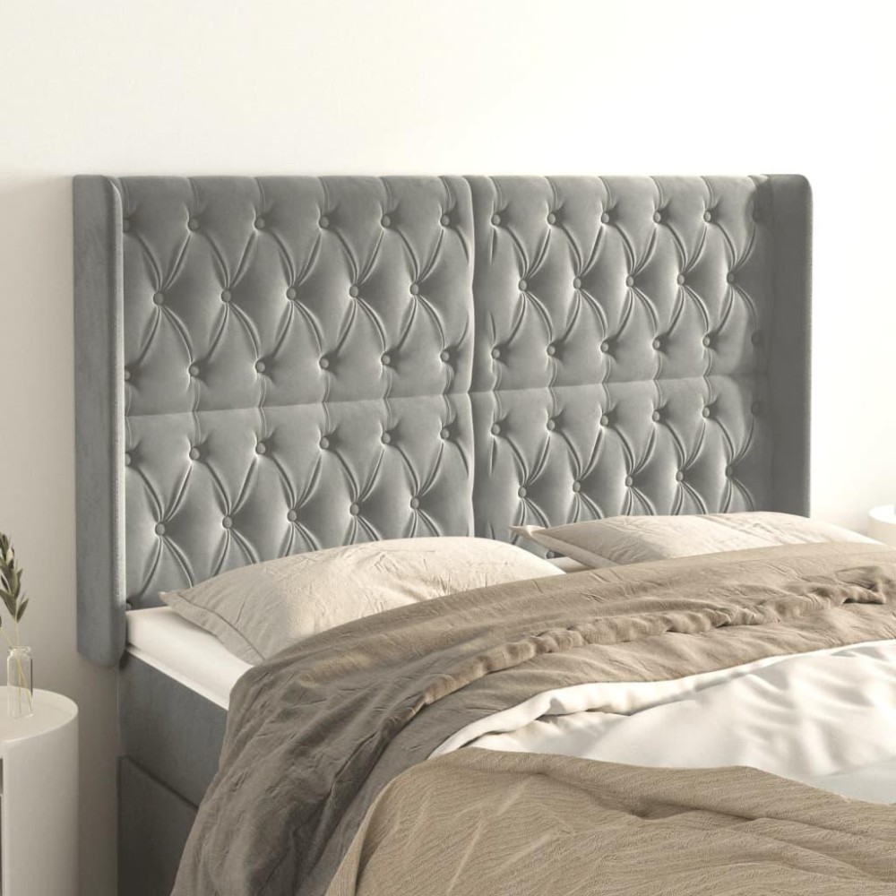 vidaXL Headboard with Ears Light Gray 64.2