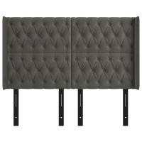 vidaXL Headboard with Ears Dark Gray 64.2