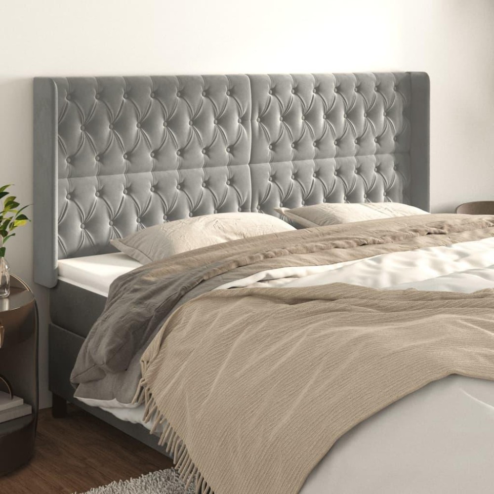 vidaXL Headboard with Ears Light Gray 79.9