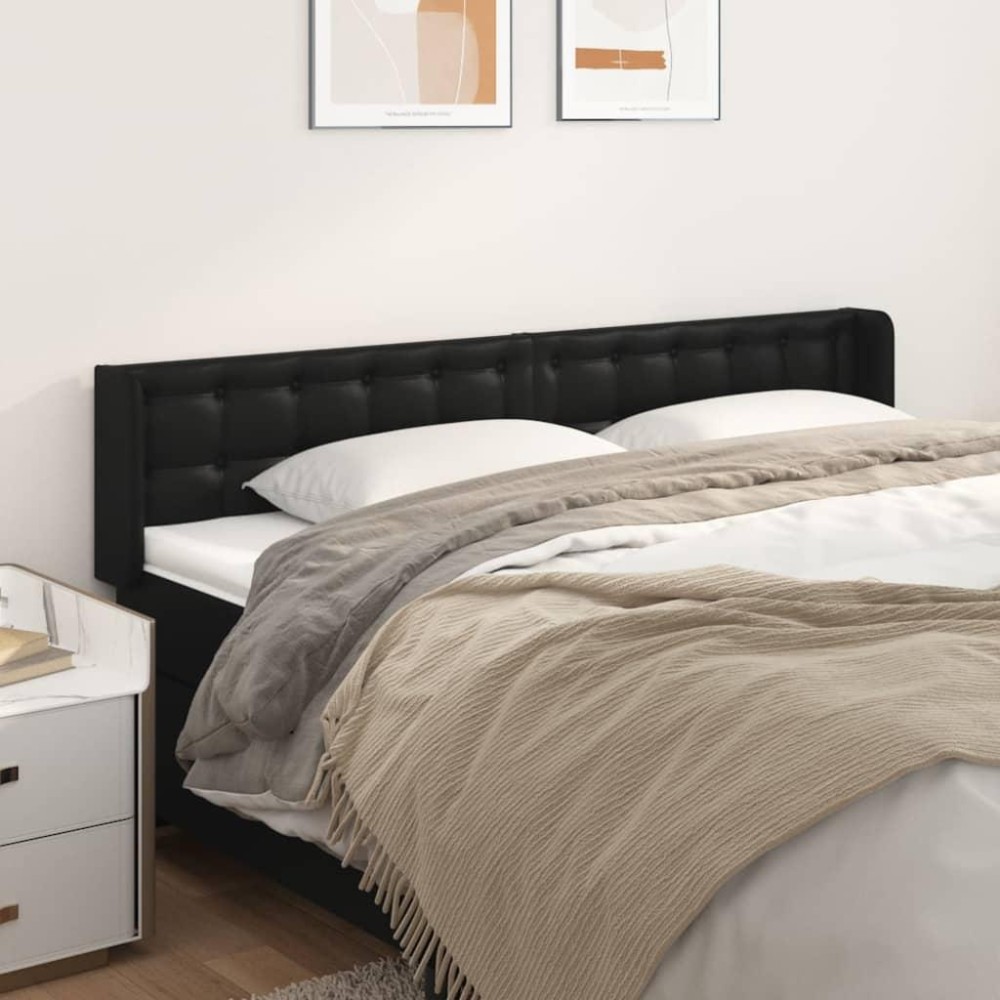 vidaXL Headboard with Ears Black 64.2