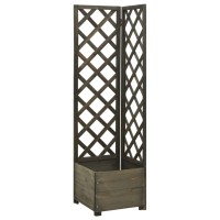 vidaXL Corner Trellis Planter Gray 15.7