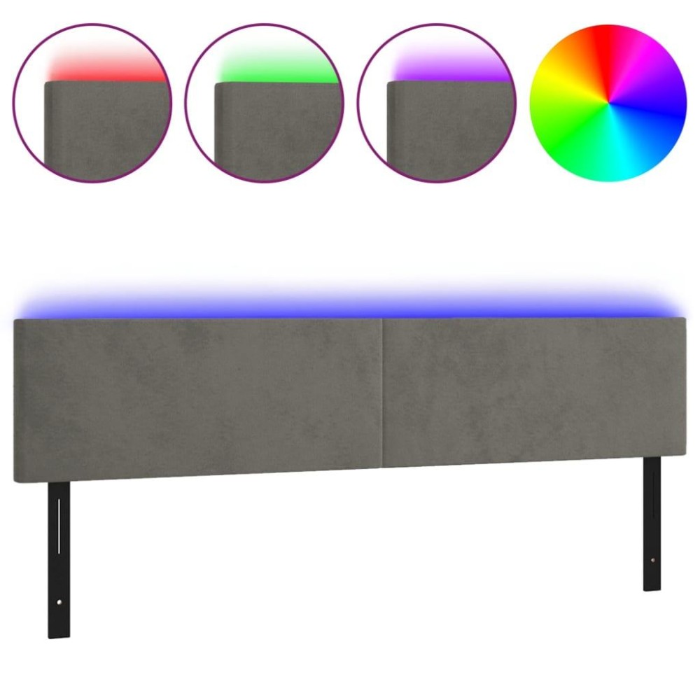 vidaXL LED Headboard Dark Gray 70.9