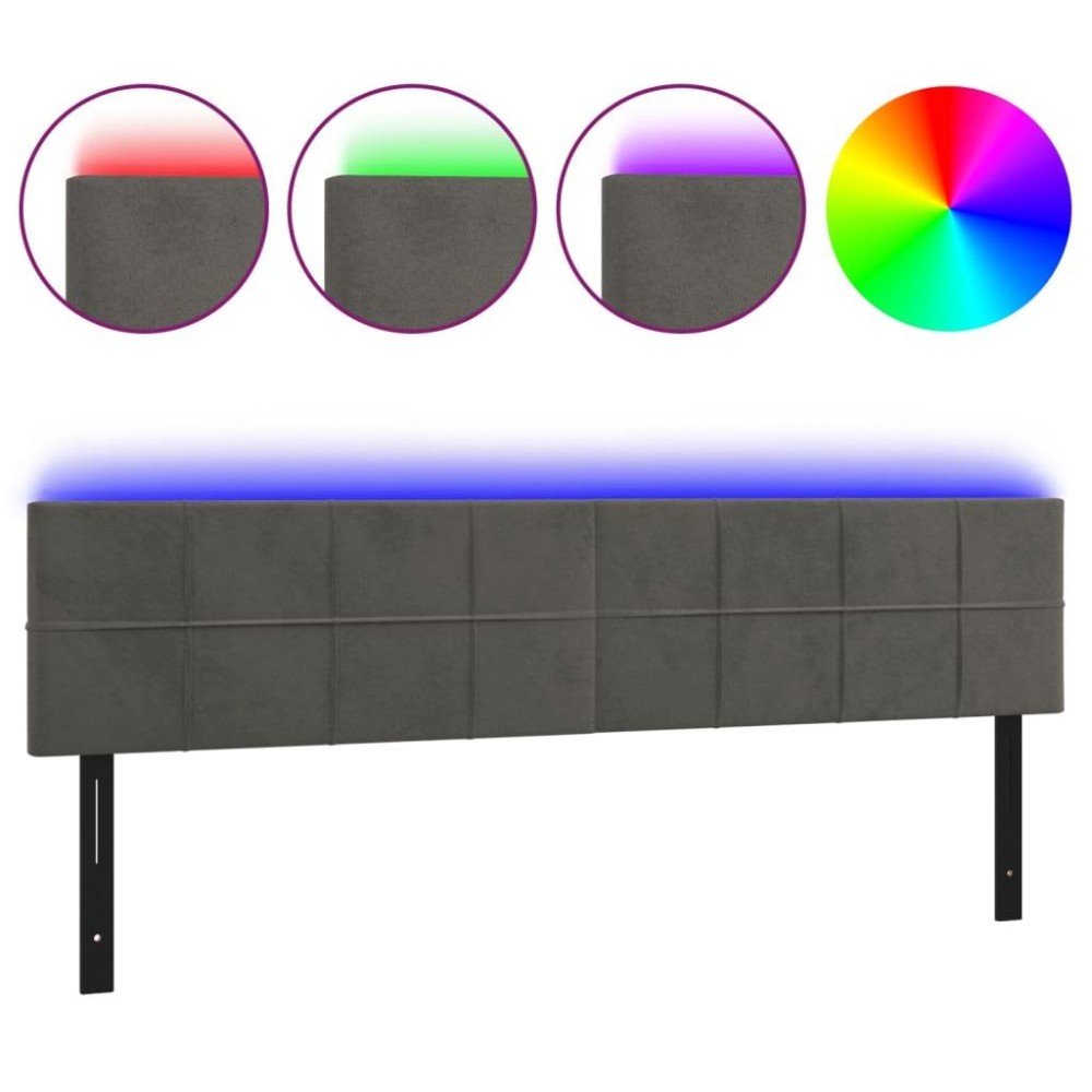 vidaXL LED Headboard Dark Gray 70.9