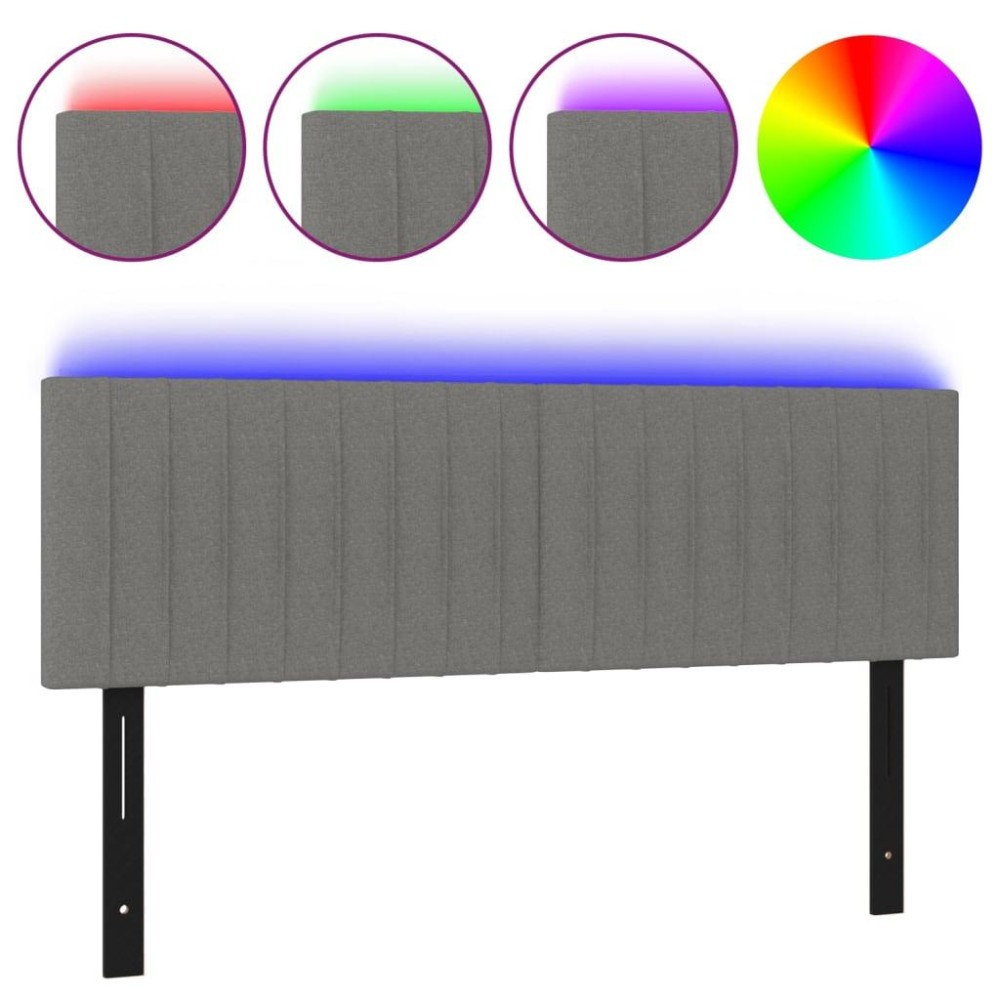 vidaXL LED Headboard Dark Gray 56.7