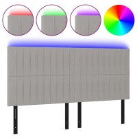 vidaXL LED Headboard Light Gray 63