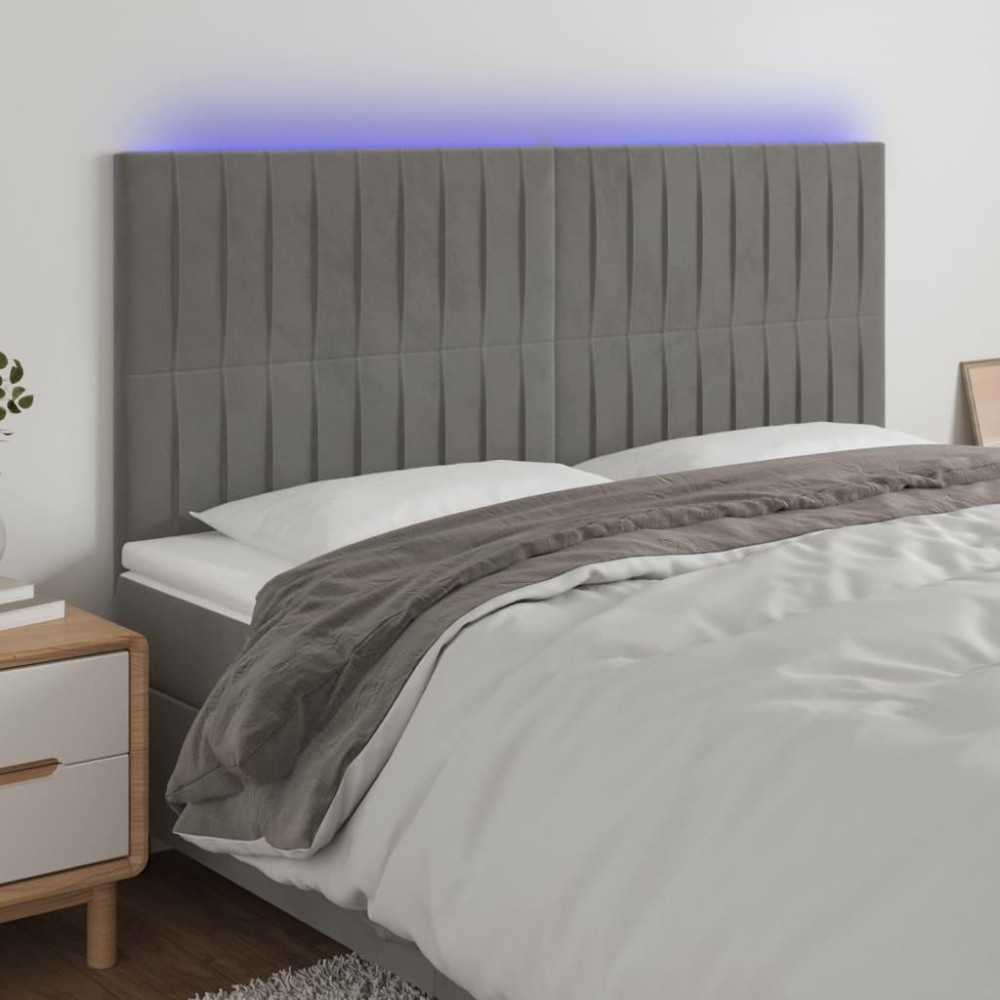 vidaXL LED Headboard Light Gray 63