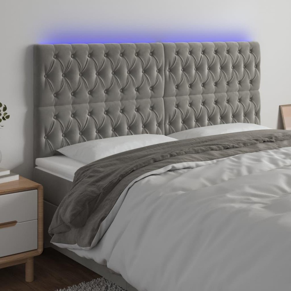 vidaXL LED Headboard Light Gray 70.9