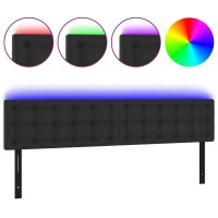 vidaXL LED Headboard Black 78.7