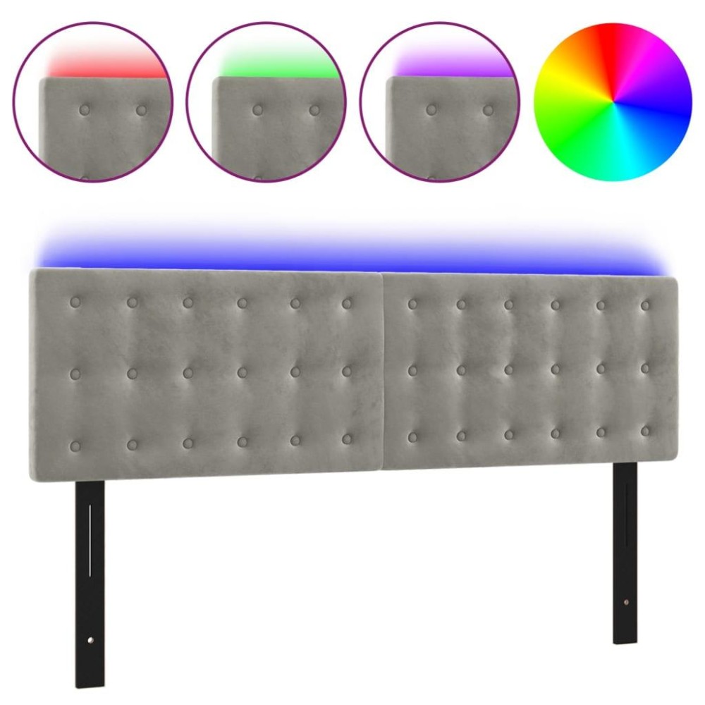 vidaXL LED Headboard Light Gray 56.7