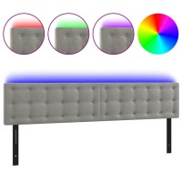 vidaXL LED Headboard Light Gray 63