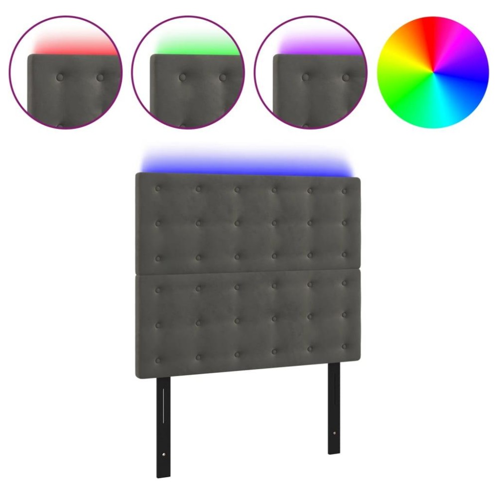 vidaXL LED Headboard Dark Gray 39.4