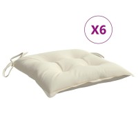 vidaXL Chair Cushions 6 pcs Cream White 15.7